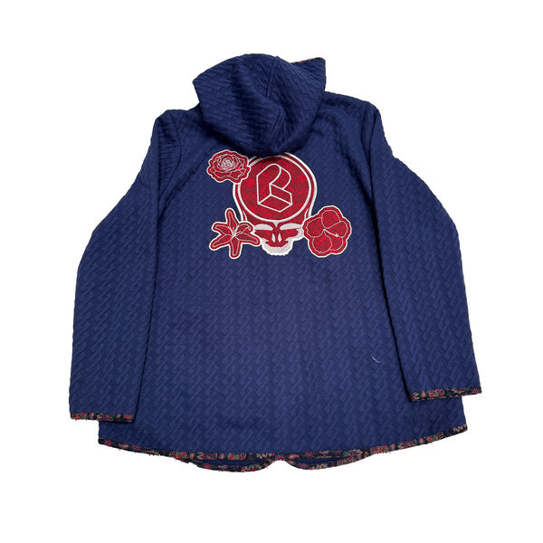 PL - Heady Woven Textured Button Up Hoodie