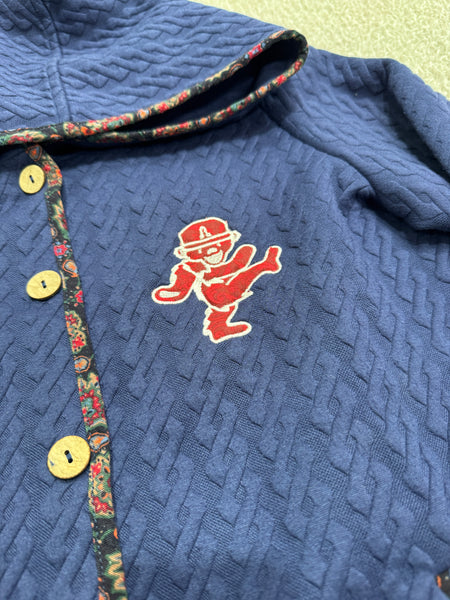 PL - Heady Woven Textured Button Up Hoodie