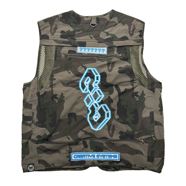 Tipped Tactical Vest - Camo & Blue / Large