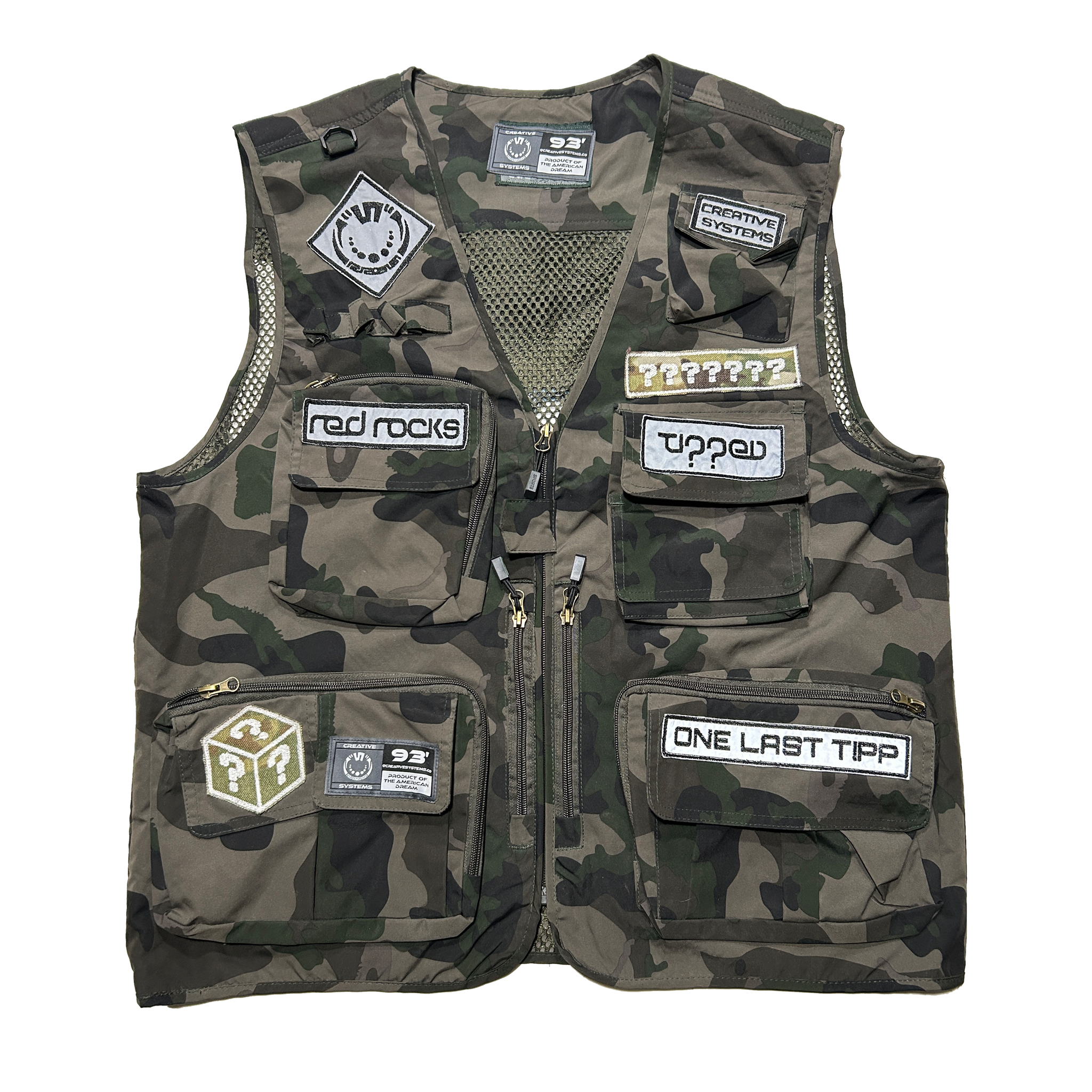 Tipped Tactical Vest - Camo & Blue / Large