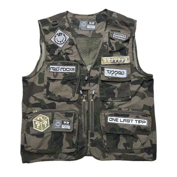 Tipped Tactical Vest - Camo & Blue / Large