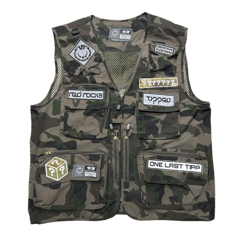 Tipped Tactical Vest - Camo & Blue / Large