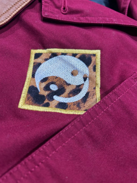Leopard print chest patch detail