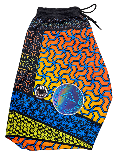 First side view of OTT and dB Hot Radiant 3/4 Harem Pants on a transparent background