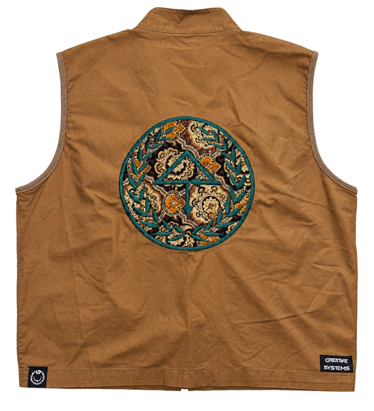 Smoking Trees Doing Threes Cotton Vest upcycled back view